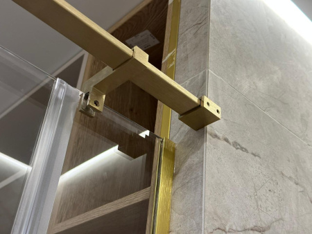 PAL09-830-AL/BGD Опорный профиль для стекла 8 мм, 19х13х2 мм, L-3000, алюминий, брашированое золото